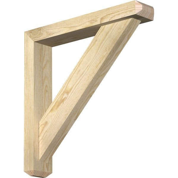 Traditional Craftsman Rough Sawn Bracket w/ Offset Brace, Douglas Fir, 4